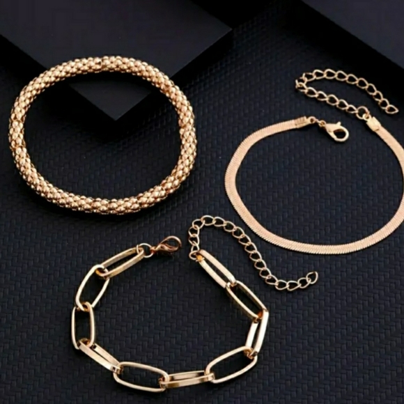 NEW Gold 3-Pc Women's Bracelet Set - Picture 2 of 5